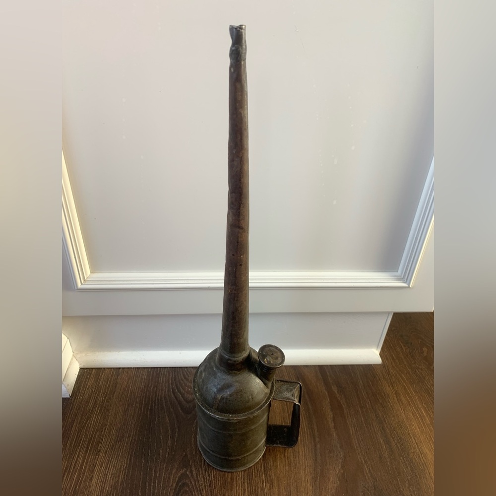 Vintage Railroad Oil Can Large 20 in mid-century.